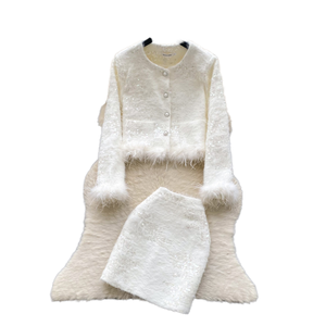 Fall Women's Casual Sets Top And High Waist Patchwork Hip <b>Skirts</b> Suit Clothing Wholesale - Product Image 1