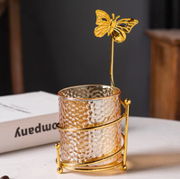 Support de rangement en verre pour cuillères à café et fourchettes, design créatif de luxe, avec logo personnalisé, transparent, ambre, gris, pour la cuisine - Vente en gros