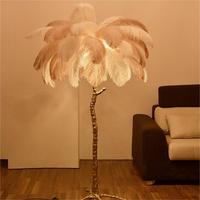 Nordische Dekorative Beleuchtung Wohnzimmer Palmenbaum Stehlampen Moderne Straußenfeder Stehleuchte für Innenraum-Dekoration Lamparas