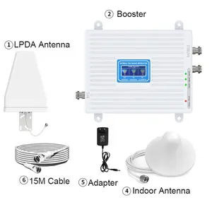 900 1800 2100 Mhz 23dBm 70dB เครือข่ายโทรศัพท์มือถือ2G 3G 4G Repeater สัญญาณมือถือ GSM Tri Band Repeater แบรนด์ Booster สัญญาณ