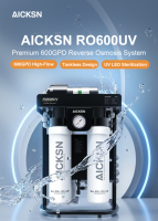 Système de filtration domestique efficace RO600 avec filtres à changement rapide et protection contre les fuites, arrêt automatique