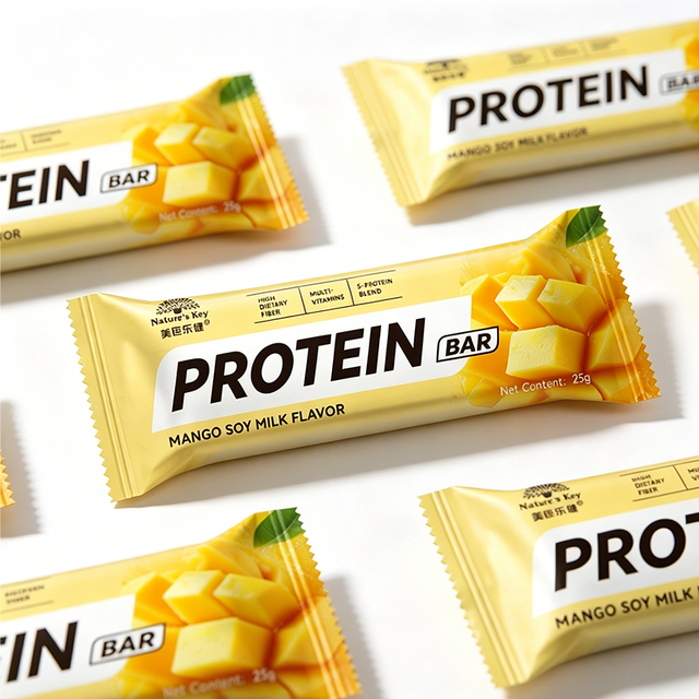 Plant Protein Bar with Soy Pea Almond Mango Chia Seeds Maltitol Dietary Fiber Private Label OEM