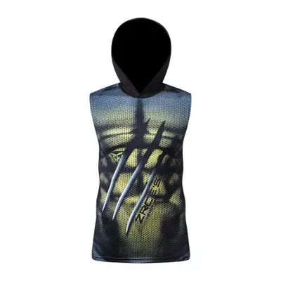Color printing Marvel Hooded Tight Vest Stretch Muscle Slim Fitness Sleeveless T-shirt Sports Training Quick-drying cloth