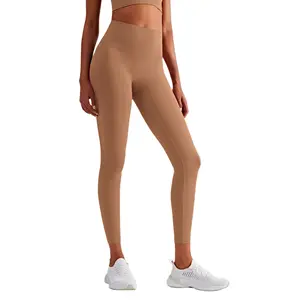 New nude feeling high waist abdominal compression tight lulu yoga pants no T line peach buttock lifting GYM lulu sport leggings