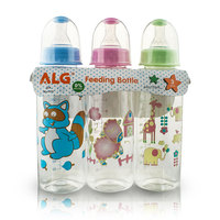 Bouteilles pour bébé en PP sans BPA, animaux mignons, 3 pièces/paquet, 240 ml, biberon