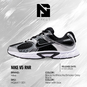 Nike V5 RNR GS 'Anthracite' Chaussures décontractées rétro pour garçons, empeigne en maille respirante, baskets à lacets pour enfants, printemps-automne - Product Image 6
