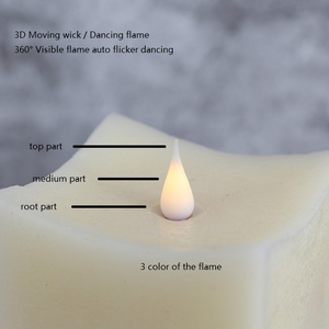 Sáp Parafin Hình Vuông Nến Hẹn Giờ Và Chức Năng Mờ LED Nến Nhấp Nháy Di Chuyển Bấc Sáng Lên Nến - Product Image 2