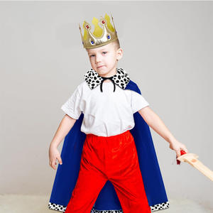 Tricolor Little Prince Cape Costume con Tricolor Rhinestone King Crown Fancy Dress para Carnival Halloween Party Holiday - Product Image 4