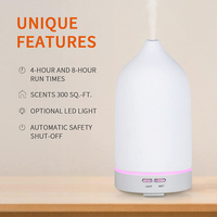 Diffuseur d'arômes à ultrasons 7 couleurs de lumière LED, humidificateur d'air en céramique au parfum d'huiles essentielles pour chambre d'hôtel, vente en gros