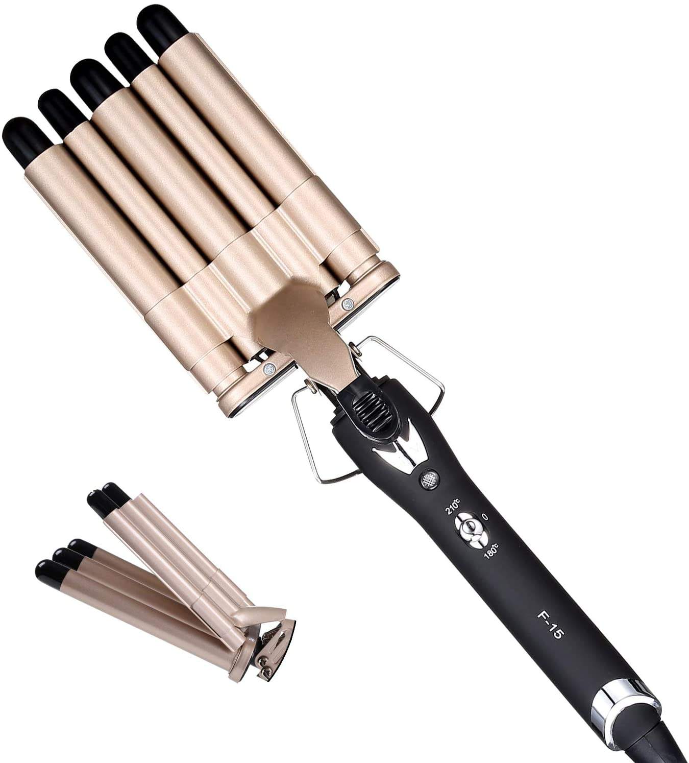 Barre Mermaid Hair Waver Steam Styling Curling Iron Wand Set