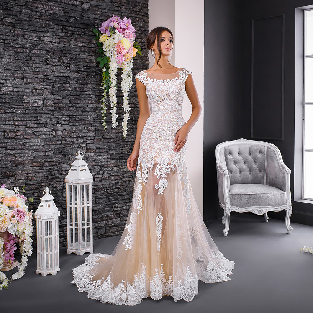 knee length dresses for ladies Rachel Allan RB5088 Long Lace Mermaid Wedding Dress main image 1