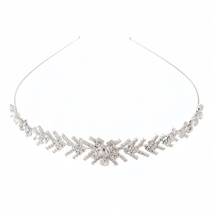 Diadème de <span class=keywords><strong>mariée</strong></span> élégant style Europe-Amérique <span class=keywords><strong>avec</strong></span> strass et feuilles, simple et tendance, pour banquets et mariages - Product Image 6