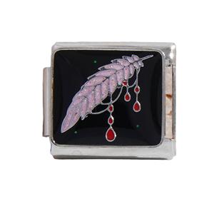 สร้อยข้อมือสแตนเลสสตีลแบบยืดหยุ่นสไตล์อิตาลี รุ่น Black Series สำหรับทุกเพศ พร้อมจี้รูปหัวใจแบบฝังขอบ  เหมาะเป็นของขวัญ - Product Image 2