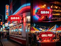 Lampu Neon Bertema BBQ untuk Rumah, Kantor, Restoran, Bar, Halaman Belakang, Dekorasi Katering