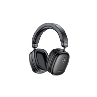 Casque sans fil supra-auriculaire AT6 noir pour Bluetooth 5.3 - Étanche IPX4 jusqu'à 20 heures d'autonomie, double mode pour le gaming et les voyages