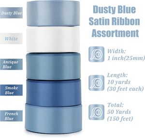 ริบบิ้นผ้าซาตินหน้าเดียวขนาด 1.5 นิ้ว ยาว 100 หลา (38 มม.) สำหรับห่อของขวัญ สีพาสเทล - Product Image 4
