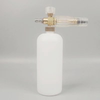 Pistolet de lavage à jet de lave-auto à haute pression, canon à mousse de neige en laiton avec bouteille transparente