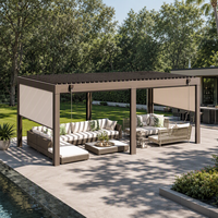 Pergola en aluminium à toit à lames orientables, manuelle, très demandée, pour jardin familial, zone barbecue, gazebo, pavillon, abri d'ombrage