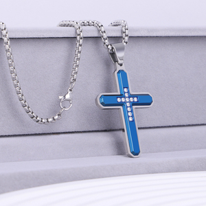 Batı Tarzı Popüler İbadet Hristiyan 316 Paslanmaz Çelik İsa Haçı Kolye Haç Takı Kilise Dua İçin - Product Image 2
