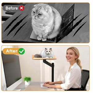 JQ Indoor Katzen-Schreibtischbett 15,75 Zoll Modernes Katzenbett mit Matte 360 °   Drehbar und höhenverstellbar für Schreibtische, Bürotische und Gaming-Tische - Product Image 5