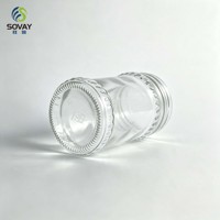 Pot en verre rond décoratif gaufré de 11,1 cm de haut et 5,6 cm de diamètre, de qualité alimentaire, pour la vente en gros