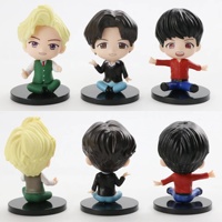 Lot de 7 figurines de modèles de groupes KPOP Bangtan Boys, jouets de dessin animé en PVC, porte-clés, ornements de voiture, décorations de gâteau