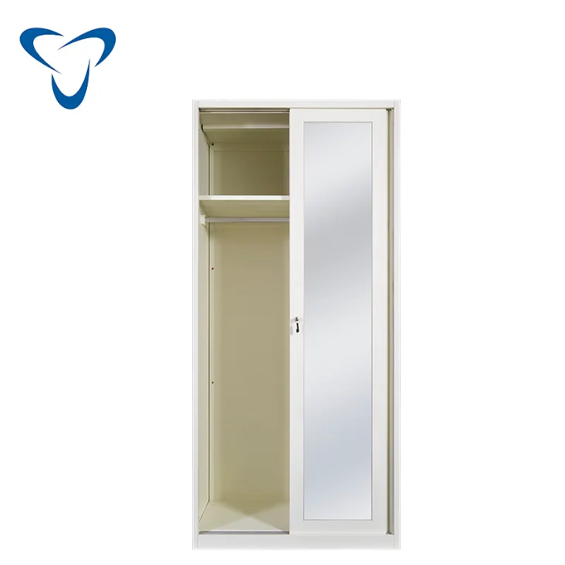 Metal Home Furniture 2 Sliding Doors Bedroom Steel Wardrobe Shoe Cabinet Kids Children Clothes Cupboard almari besi House Closet