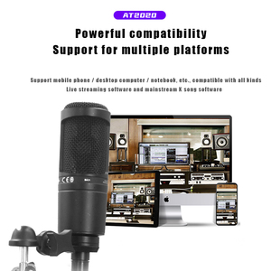 Microphone à condensateur à directivité latérale de qualité broadcast <span class=keywords><strong>AT2020</strong></span> pour l'enregistrement en studio à domicile et la diffusion de podcasts avec un profil cardioïde - Product Image 3