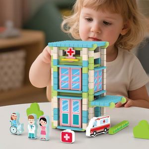 Easter Toys Classic Preschooler Birthday Gift Versatile Wooden <b>Building</b> <b>Blocks</b> Construction <b>Set</b> - Product Image 4