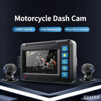 Caméra de moto 3 pouces avec GPS, double objectif, moniteur 2K, dashcam avant et arrière, étanche, Wifi, DVR de sécurité pour moto