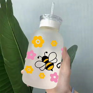 Vinilos Adhesivos con Logotipo de Dibujos Animados, de Alta Calidad, Listos para Enviar, para Decorar Tazas de Vidrio de 16 oz, con Transferencia UV DTF - Product Image 1