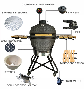 Parrilla Kamado de Cerámica KIMSTONE de 24 Pulgadas, Diseño Moderno, para Barbacoa, Ahumador, Asadores para Cocinar al Aire Libre, Jardín y Espacios Exteriores - Product Image 3