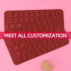 Molde de Silicona para <span class=keywords><strong>Chocolate</strong></span> con Letras en Inglés de Feliz Cumpleaños, Juego de Utensilios para Hornear Caseros Ecológicos - Product Image 6