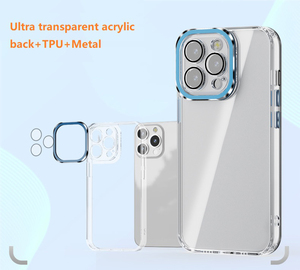 Coque de protection intégrale <span class=keywords><strong>hybride</strong></span> transparente en TPU et PC avec cadre métallique pour <span class=keywords><strong>appareil</strong></span> <span class=keywords><strong>photo</strong></span> pour iPhone 12 13 14 15 16 17 Pro Max - Product Image 3