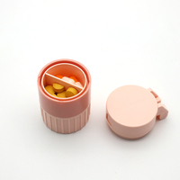 Rose Trois fonctions en un pilulier presse coupe-pilule 2 grilles étuis de rangement comprimés broyables broyeur de pilules