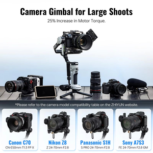 Estabilizador de Cinepeer Crane 4e de 3 Ejes con Disparo Vertical Nativo para Cámaras Canon/Sony/Nikon/Fujifilm, Palo Selfie - Product Image 4