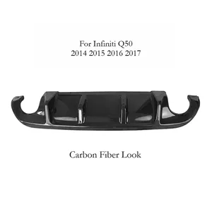 Pour Q50 2014 2015 2016 2017 Diffuseur arrière, Lame de pare-chocs, Spoiler, Protection, Pièces automobiles modifiées, Kits de carrosserie, Modification - Product Image 6