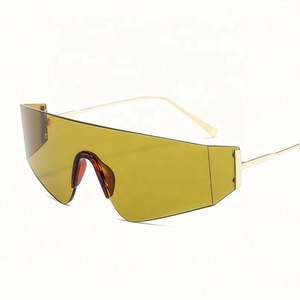 Nouvelles lunettes de soleil tendance pour femme, monture large, dégradées, en métal, protection UV400, style rectangulaire surdimensionné, sport, 2021 - Product Image 5