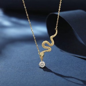 Collar con colgante <span class=keywords><strong>de</strong></span> moda <span class=keywords><strong>de</strong></span> verano <span class=keywords><strong>de</strong></span> plata pura S925 para mujer, <span class=keywords><strong>serpiente</strong></span> clásica del zodiaco, cadena <span class=keywords><strong>de</strong></span> clavícula <span class=keywords><strong>de</strong></span> nicho ligero <span class=keywords><strong>de</strong></span> lujo, circón - Product Image 2