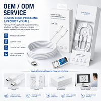 Kabel Pengisian Cepat USB C ke USB C dengan Jalinan Nilon Grosir, Kabel Sinkronisasi Data dengan Chip Pintar untuk Laptop, Tablet, Ponsel, Power Bank