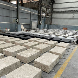 Petite table basse minimaliste de luxe en marbre naturel classique grande table basse nordique Kunis Breccia bloc de socle en marbre - Product Image 6