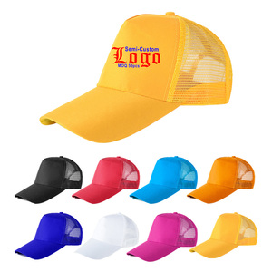 LDSC Wholesale Ready Made Polyester Trucker Hats Promotional 5 Panel Mesh Baseball Caps Custom Print Logo Giveaway Snapback Caps