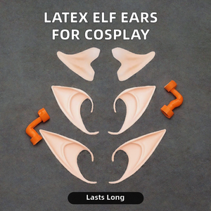 2 pares de orejas de elfo de látex suaves y puntiagudas para Halloween, para cosplay de vampiro, hada, fiestas de disfraces de anime, maquillaje y decoración de simulación. - Product Image 2