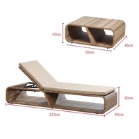 Chaise longue d'extérieur en rotin, imperméable, résistante au soleil, inclinable, pour piscine, plage, meubles de loisirs pour villa, cour, jardin