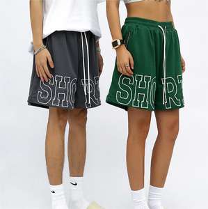 Men's Summer Sporty <b>Board</b> Shorts High Waist 5 Inch Mesh Breathable Basketball Embroidered Technics Elastic Waist - Product Image 3