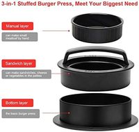 Presse à hamburgers 3-en-1 en plastique antiadhésif et écologique, moule à galettes de bœuf farcies pour sliders, avec papier sulfurisé pour barbecue