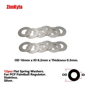 Entretoises plates Belleville à ressort, disques d'espacement, OD 16 mm x ID 8,2 mm, épaisseur 0,1 ou 0,2 ou 0,3 mm, noir ou argent, 12 pièces - Product Image 3