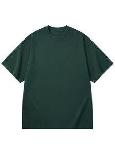 เสื้อยืดแขนสั้นผ้าคอตตอนคอมบ์ทรงหลวมของผู้ชายเสื้อยืดสีพื้นสไตล์ลำลองพร้อมเสื้อยืดปรับแต่งได้ - Product Image 5