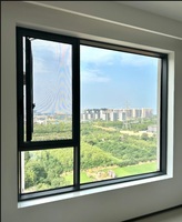 Ventana Corredera Horizontal de Aluminio Moderna con Colores Personalizables, Aislamiento Térmico, Resistente a Huracanes, Vidrio Templado Doble Low-E