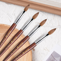 Brosse à ongles professionnelle avec manche en bois, en vrac, personnalisable, en acrylique, 100% Kolinsky # 10 # 12 # 14 # 16 # 18